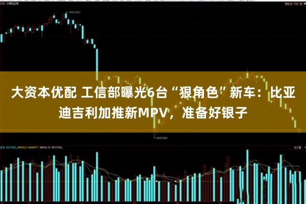 大资本优配 工信部曝光6台“狠角色”新车:比亚迪吉利加推新MPV,准备好银子