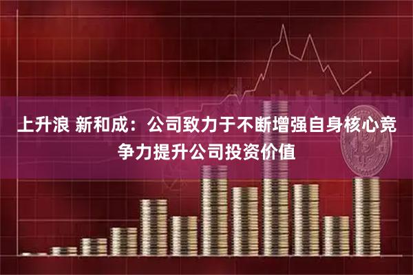 上升浪 新和成：公司致力于不断增强自身核心竞争力提升公司投资价值